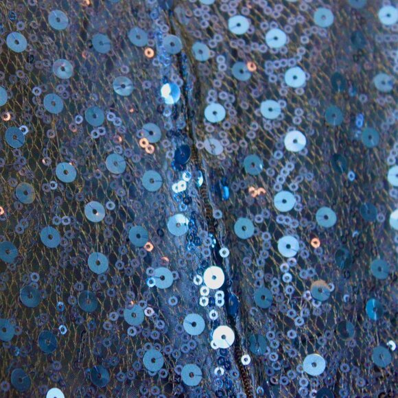 Kid's Dream Navy Blue Sequin Curly Tulle Sleeveless Knee-Length Party Dress 8-10 - Picture 9 of 10